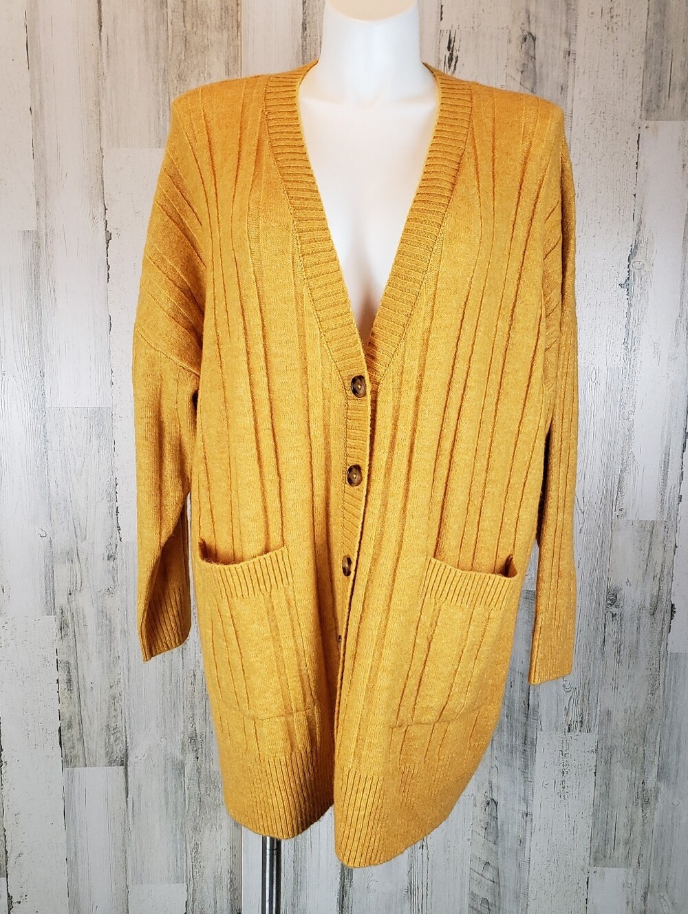 torrid Mustard Ribbed Button-Front Cardigan Size 3X
